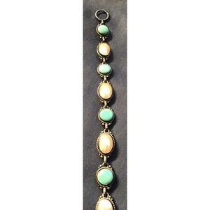 VTG Relios Carolyn Pollack Purity Promise Sterling Turquoise & MOP Bracelet